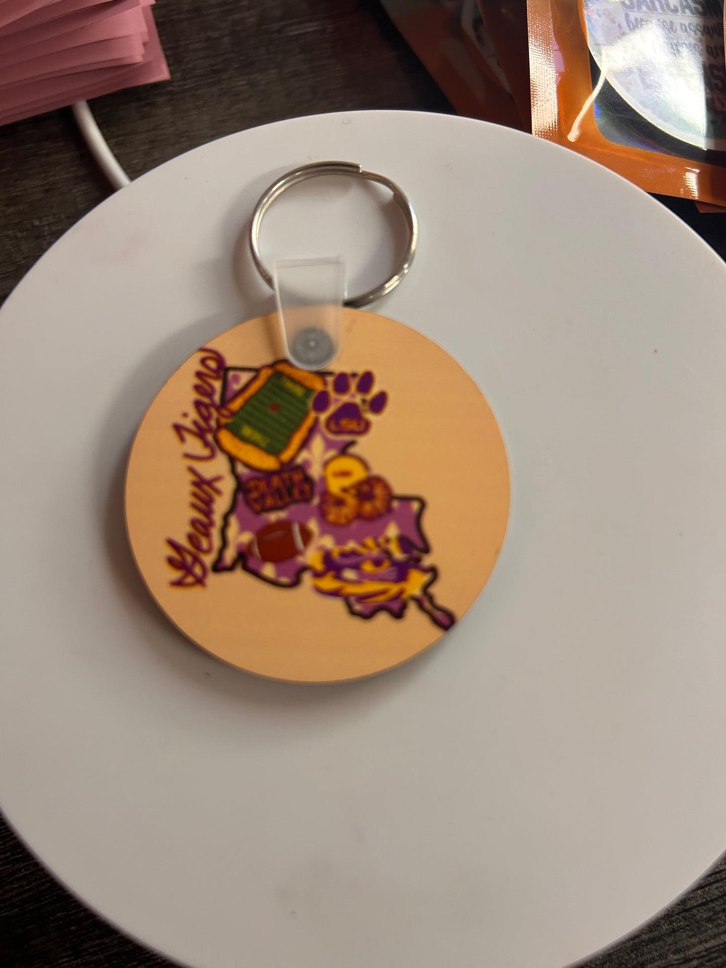 Geaux Tigers Keychain
