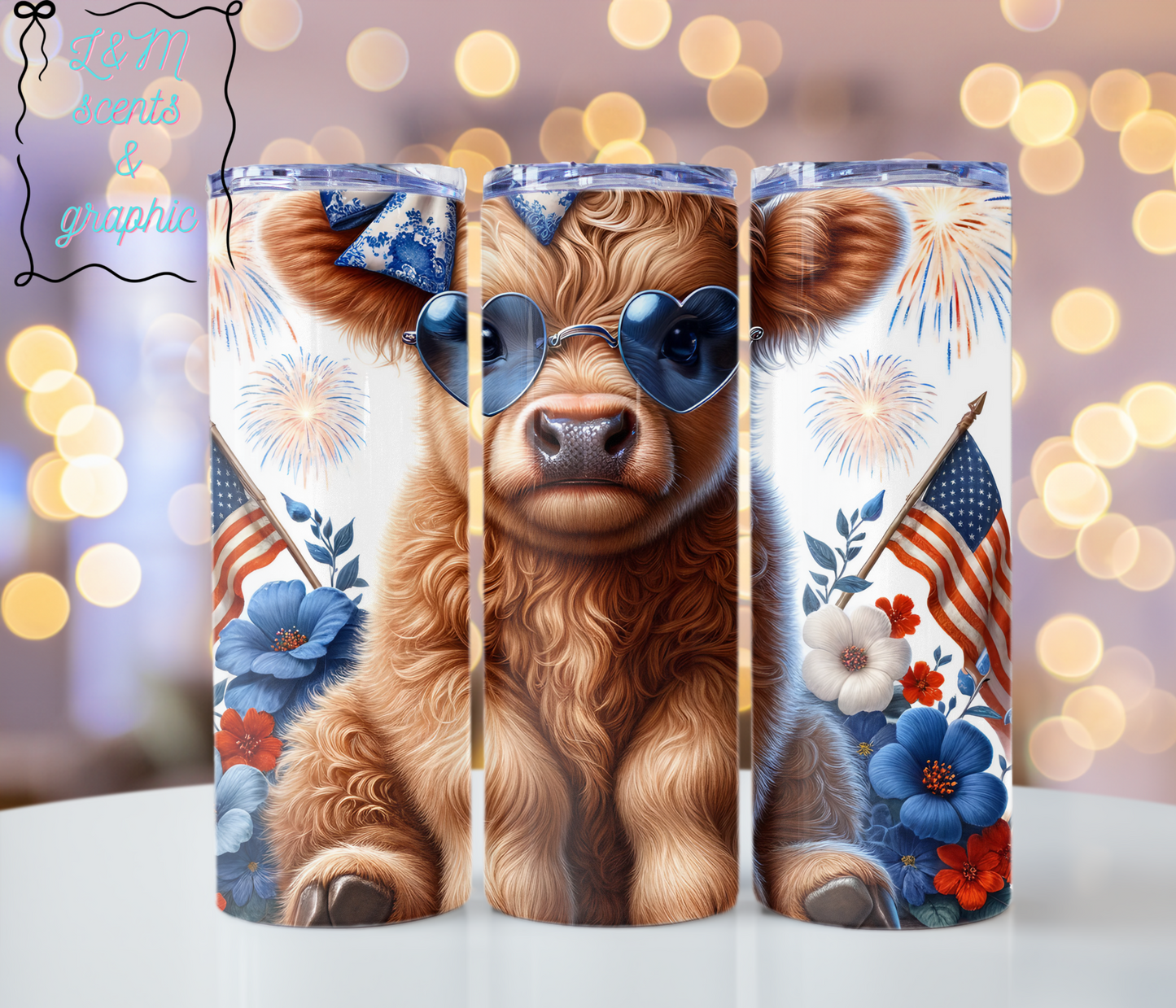 Mini Patriotic Cow Tumbler