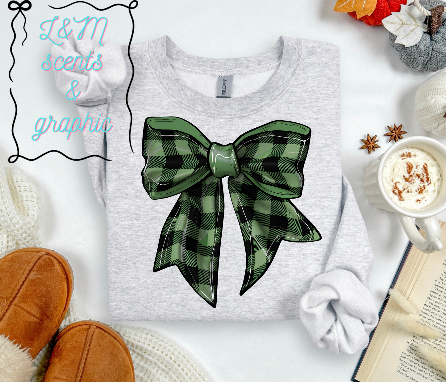 Green Plaid Bow