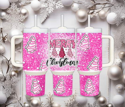 Pink Merry Christmas Cup