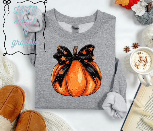 Black Star Bow and Pumpkin