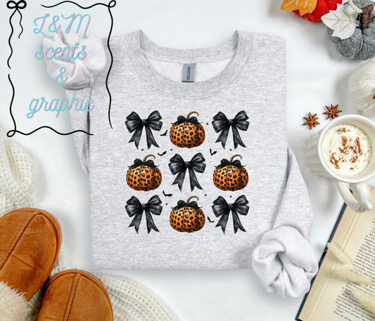 Black Bow with Pumpkins