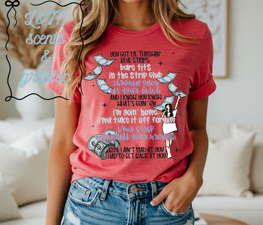 Got me throwing blue strips