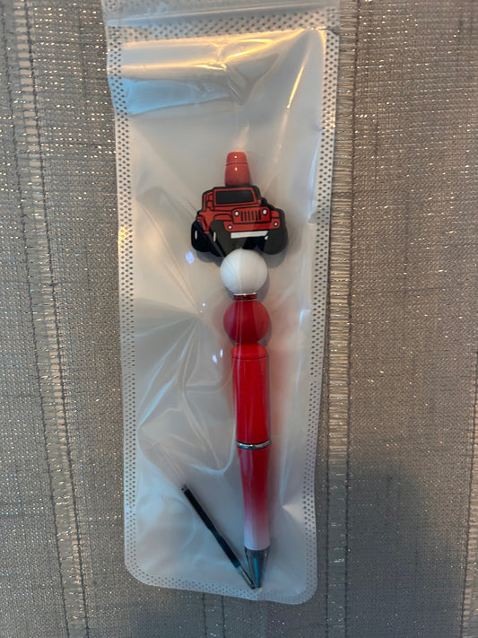 Red jeep pen