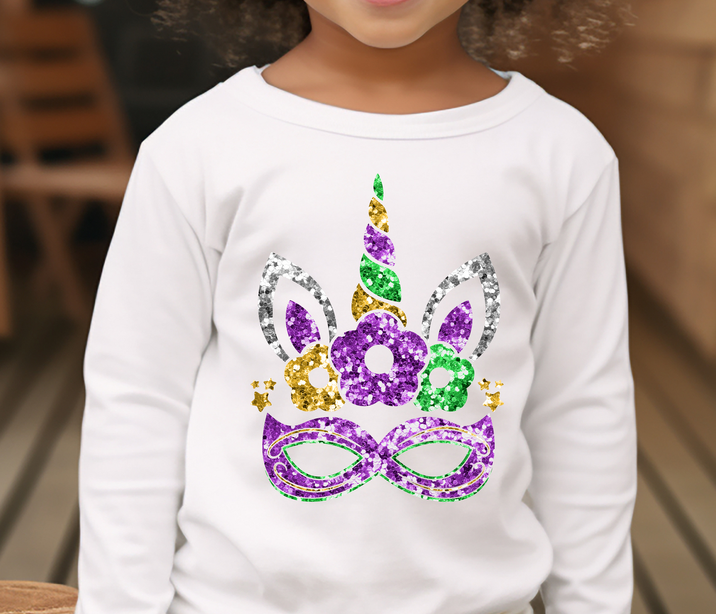 Girls Unicorn Mardi Gras