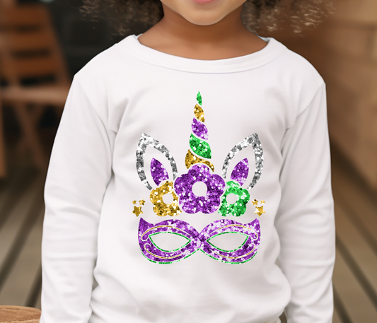 Girls Unicorn Mardi Gras