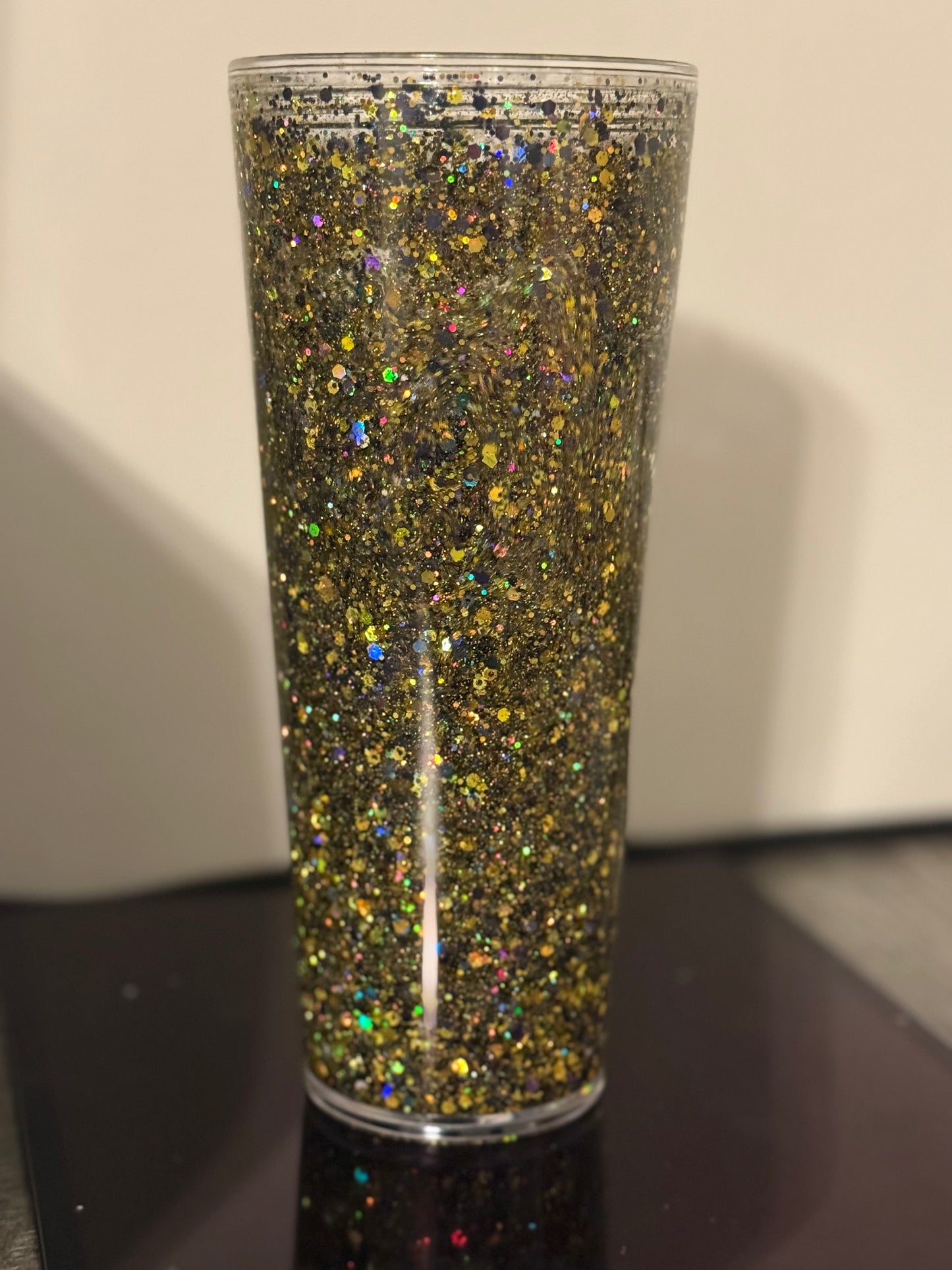 Snow globe tumbler black/gold